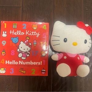 Hello Kitty Red and White Plush with Book